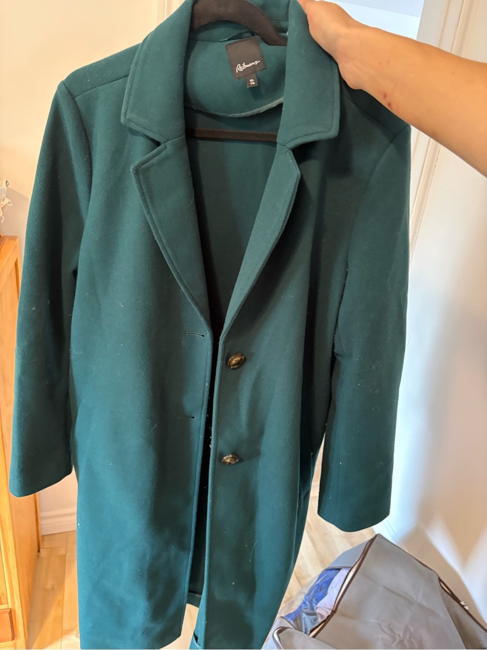 Reitmans Teal Green Long Pea Coat
